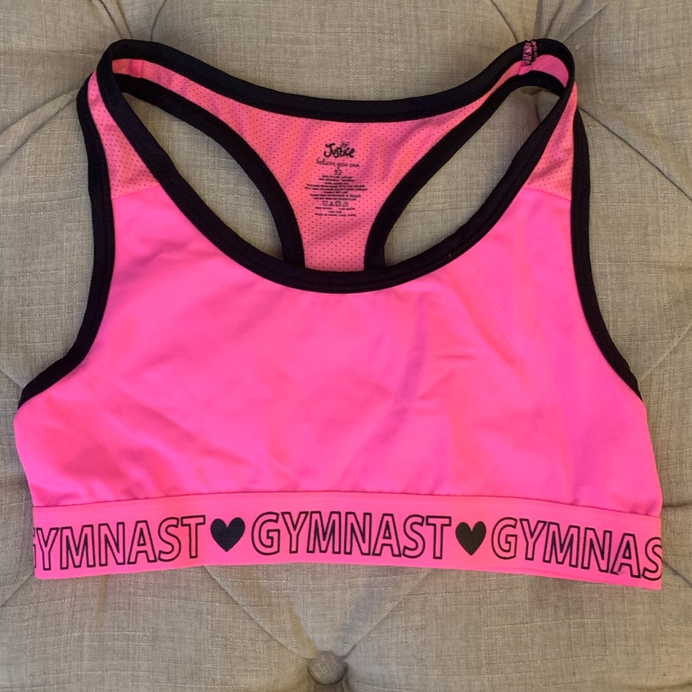 Justice Girls Gymnast Razorback “Believe You Can” Sports Bra